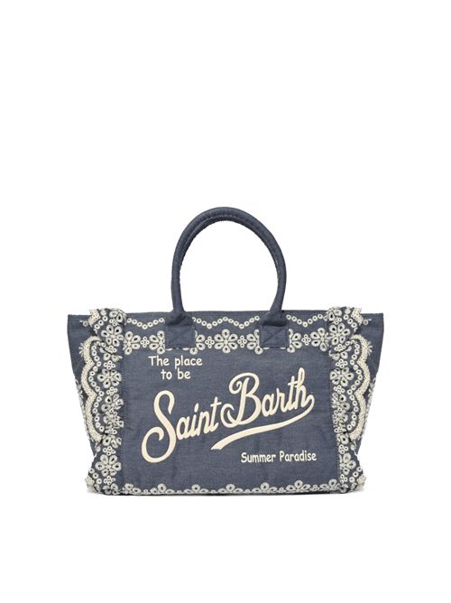Borsa Vanity Volant in cotone Sangallo Denim Mc2 Saint Barth | VANI002900485L